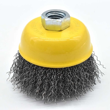 Superior Steel 6" Wire Cup Brush, 5/8-11 Thread - Crimped Wire 4500 RPM S1826